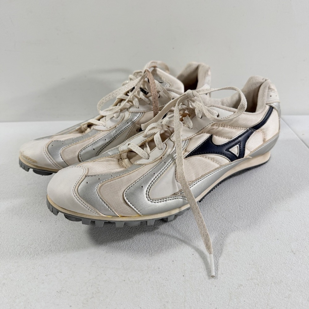 Vintage Mizuno Track & Field Women's White Silver Track Spikes‎ 2001 Size 11